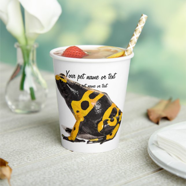 Yellow and Black, Yellow-Banded Poison Dart Frog Paper Cups (Insitu)