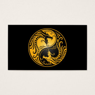 Yellow and Black Yin Yang Dragons