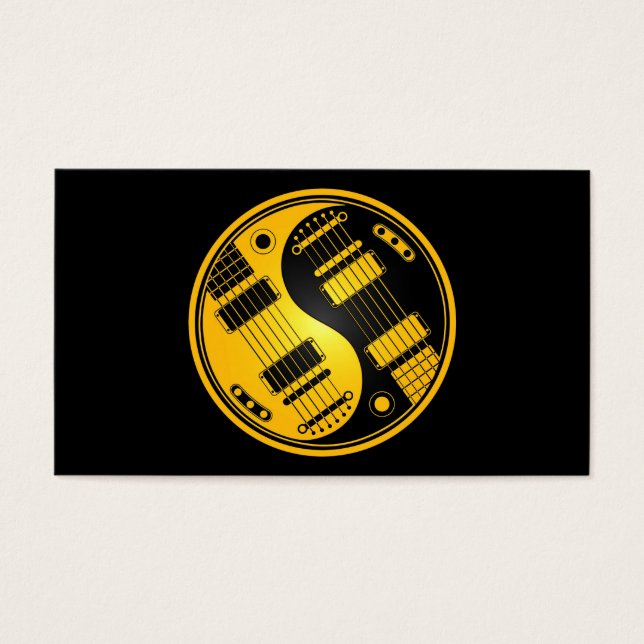 Yellow and Black Yin Yang Guitars (Front)