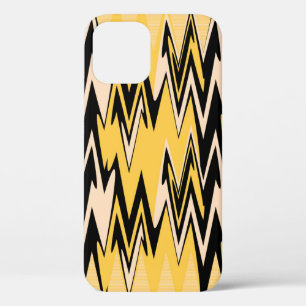 Yellow and Black Zigzag Abstract Chevron iPhone 12 Pro Case