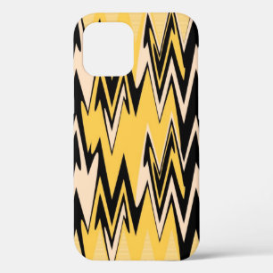 Yellow and Black Zigzag Abstract Chevron iPhone 12 Pro Case