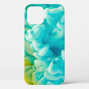 Yellow and blue abstract paint splash backgroundab iPhone 12 case