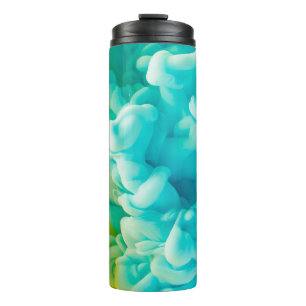 Yellow and blue abstract paint splash backgroundab thermal tumbler