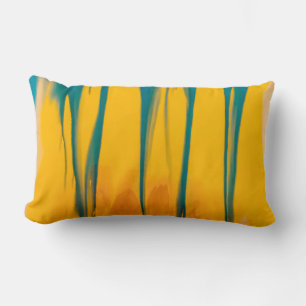 Yellow and blue apparel lumbar cushion
