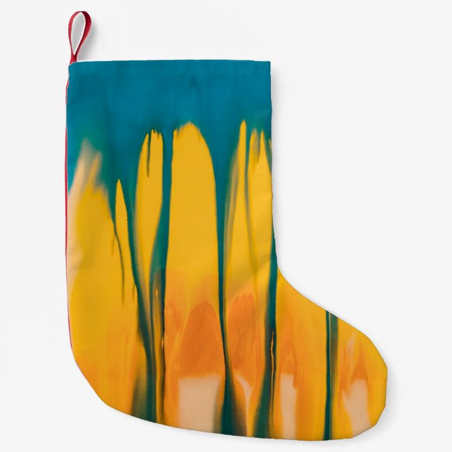 YELLOW AND BLUE APPAREL SMALL CHRISTMAS STOCKING (Front)