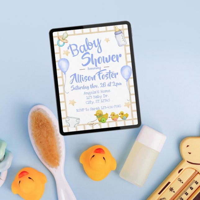 Yellow and Blue Baby Shower  Invitation (Creator Uploaded)