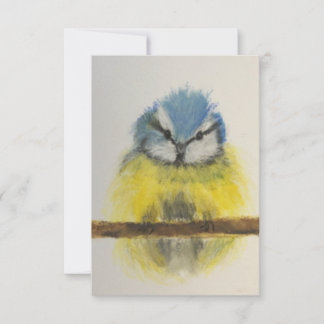 Yellow and Blue Bird note card with envelope