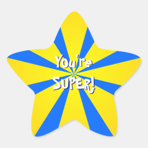 Yellow and Blue Burst Stickers