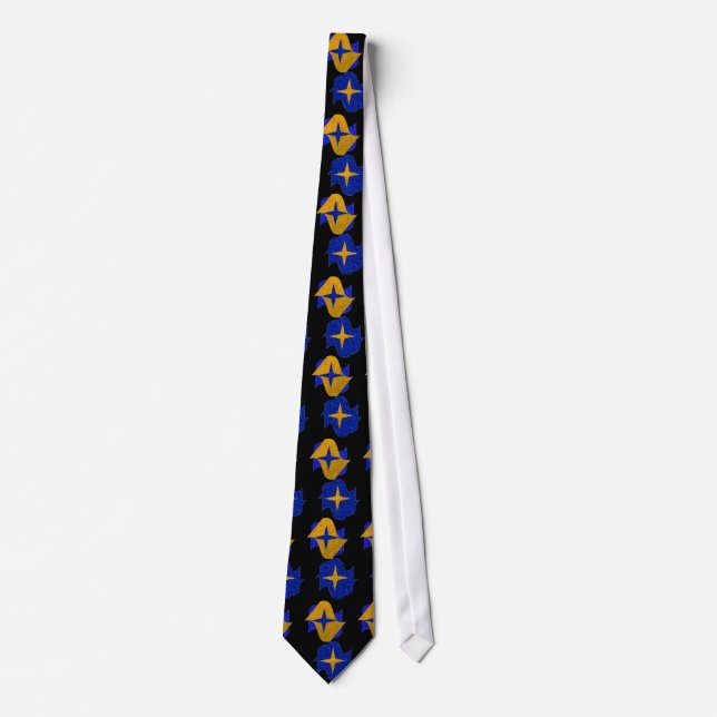 Yellow and Blue Designed Tie (Front)