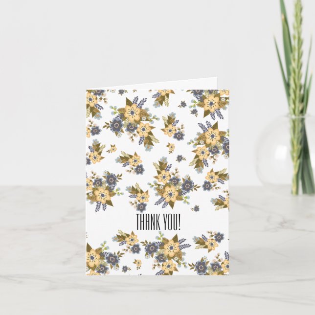 Yellow and Blue Floral Thank You (Front)