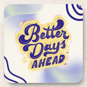 Yellow and Blue Gradient Quote Coaster