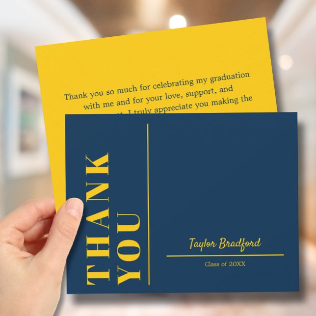 Yellow and Blue Graduation Thank You Card (Creator Uploaded)