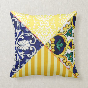 Yellow and Blue Italian style Pillow