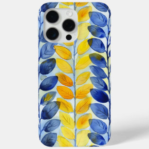 Yellow and Blue Leaves iPhone 15 Pro Max Case