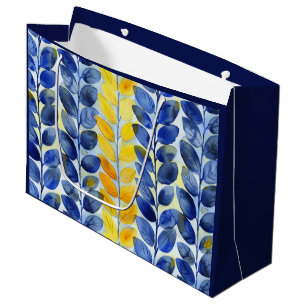Yellow and Blue Leaves Large Gift Bag