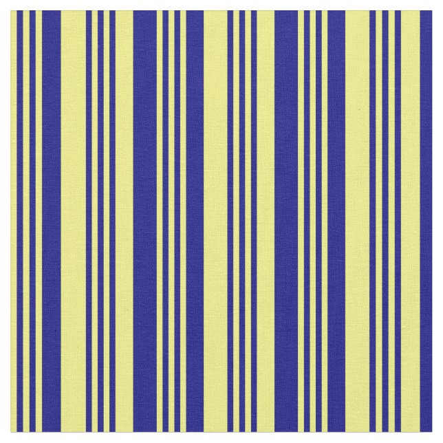 Yellow and Blue Lines Fabric (Close Up)
