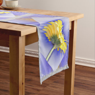 Yellow and blue long table runner