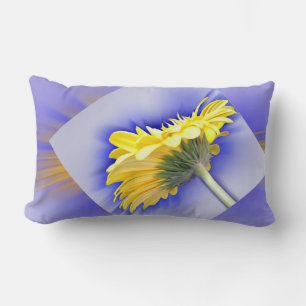 Yellow and blue lumbar cushion