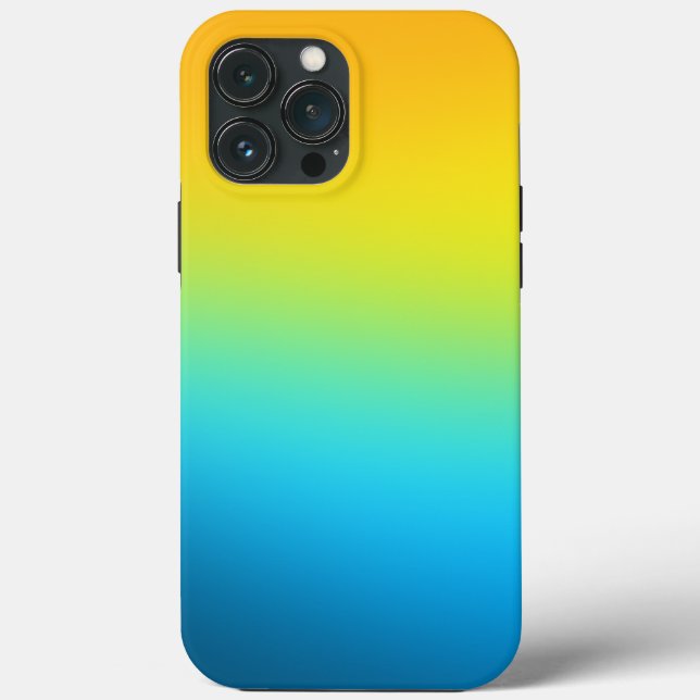 Yellow And Blue Ombre Case-Mate iPhone Case (Back)