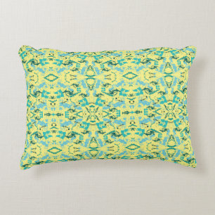 Yellow and Blue Paint Splash Decorative Cushion