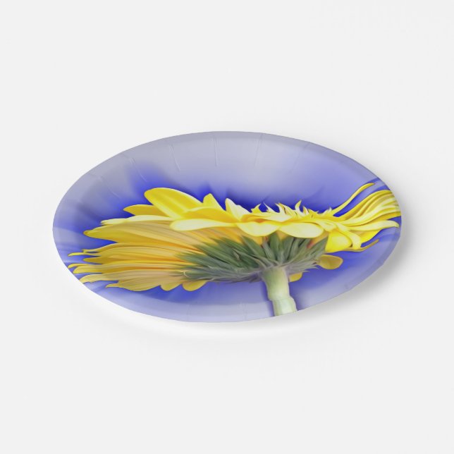 Yellow and blue paper plate (Angled)