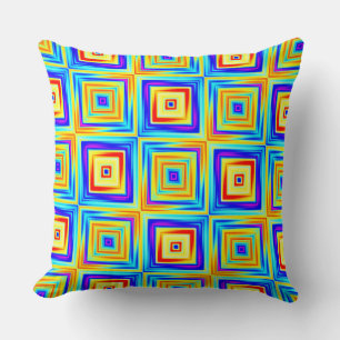 Yellow and Blue Pattern Cushion