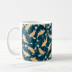 Yellow and Blue Pattern - Koi Fish Coffee Mug