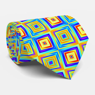 Yellow and Blue Pattern Tie