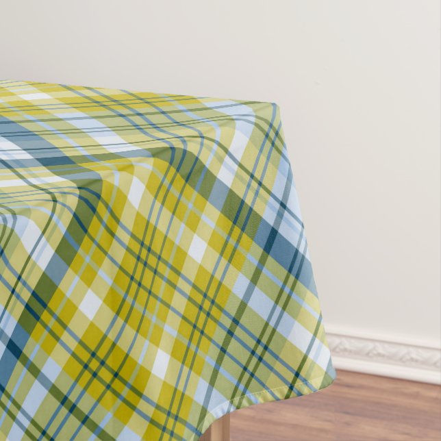 Yellow And Blue Plaid  Tablecloth (In Situ)