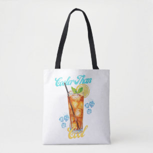Yellow And Blue Retro Lemon Iced Tea Bag