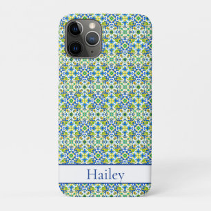 Yellow and Blue Spanish Tiles iPhone 11 Pro Case