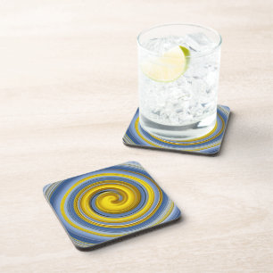Yellow and blue spiral coaster