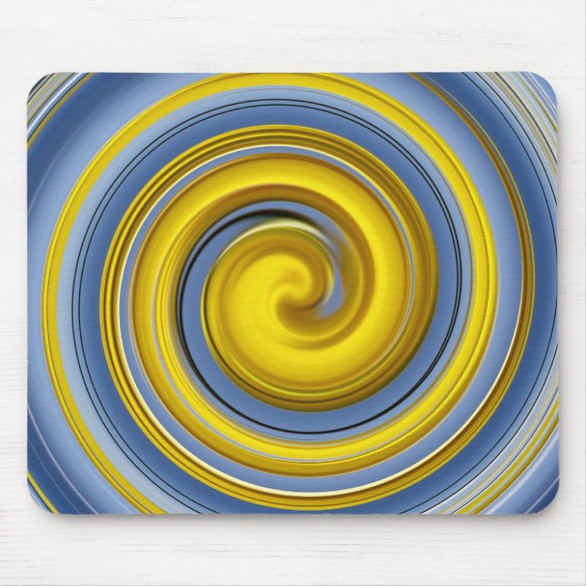 Yellow and blue spiral mouse pad (Front)