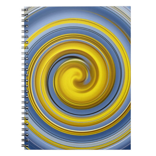 Yellow and blue spiral notebook (Front)