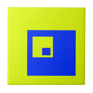 Yellow and blue squares ceramic tile