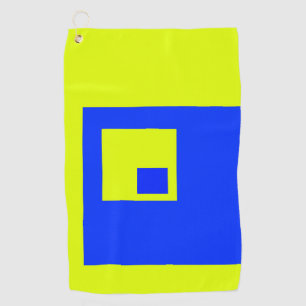 Yellow and blue squares golf towel