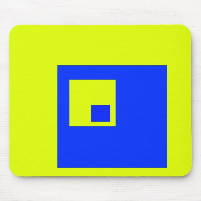 Yellow and blue squares mouse pad (Front)