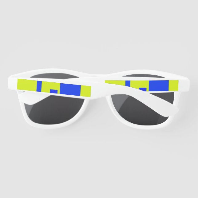 Yellow and blue squares sunglasses (Back)