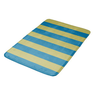 yellow and Blue Stripes Bath Mat