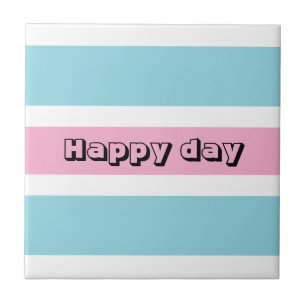 Yellow And Blue Stripes Ceramic Tile