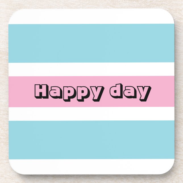 Yellow And Blue Stripes Coaster (Front)