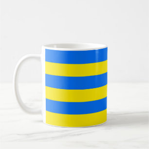 Yellow and Blue Stripes Coffee Mug
