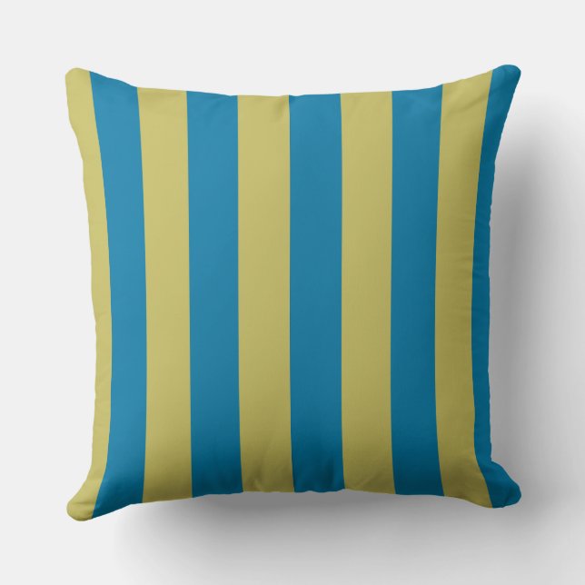 yellow and Blue Stripes Cushion (Back)