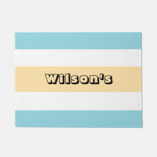 Yellow And Blue Stripes Doormat