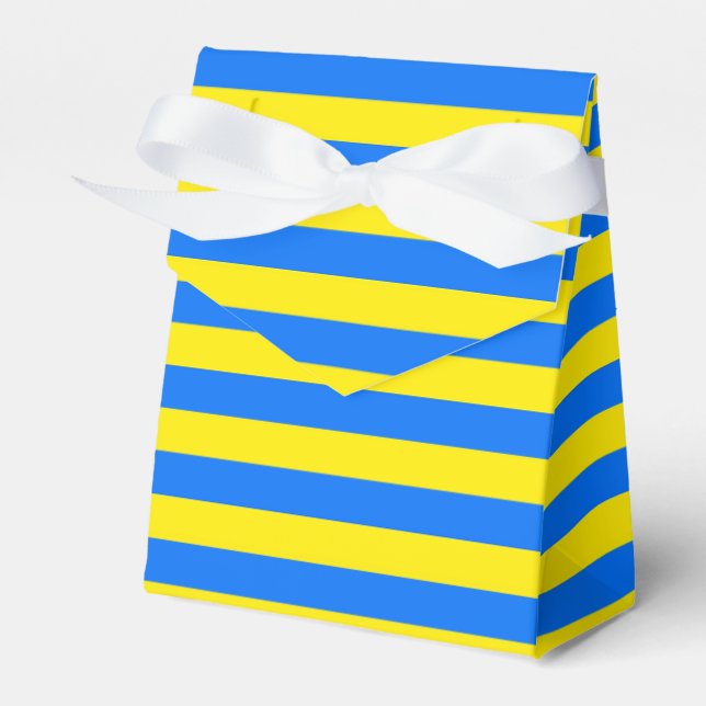 Yellow and Blue Stripes Favour Box (Front Side)