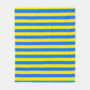 Yellow and Blue Stripes Fleece Blanket