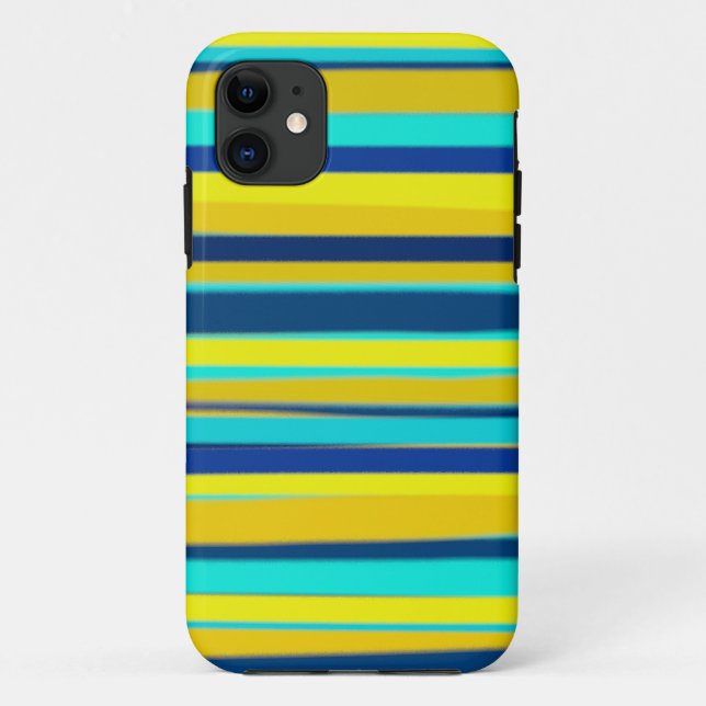 Yellow and blue stripes graphic art Case-Mate iPhone case (Back)