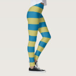 yellow and Blue Stripes Leggings<br><div class="desc">yellow and Blue Stripes</div>