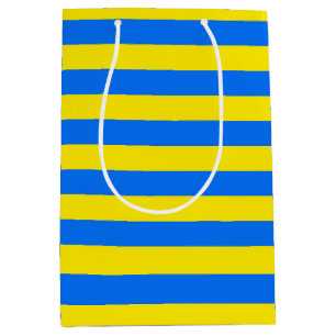Yellow and Blue Stripes Medium Gift Bag