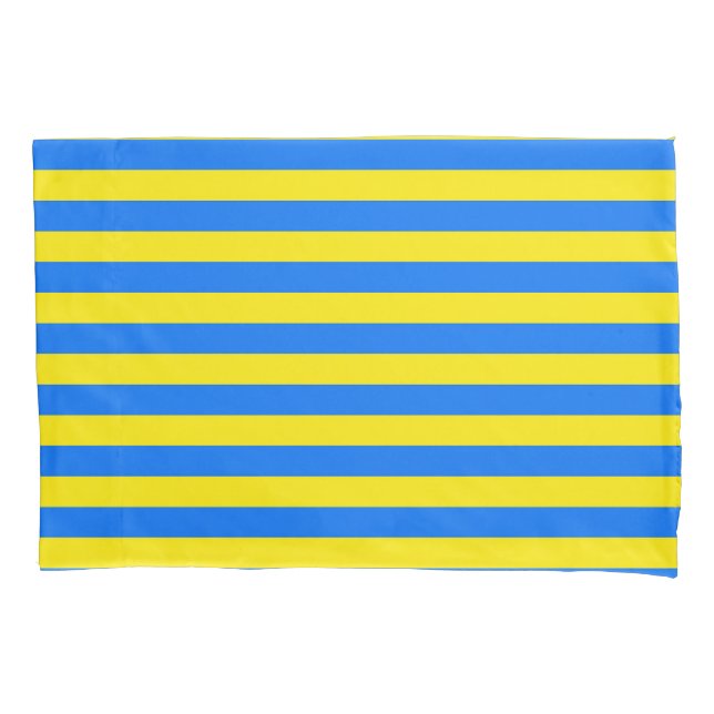 Yellow and Blue Stripes Pillowcase (Front)